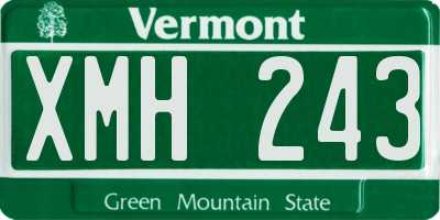 VT license plate XMH243