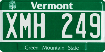 VT license plate XMH249