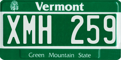 VT license plate XMH259