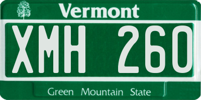 VT license plate XMH260