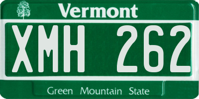 VT license plate XMH262
