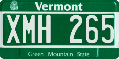 VT license plate XMH265
