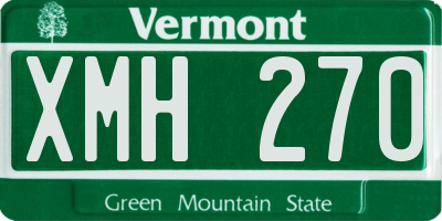 VT license plate XMH270