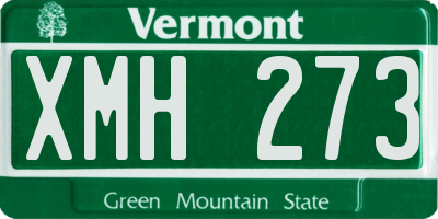 VT license plate XMH273