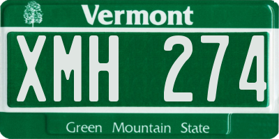 VT license plate XMH274