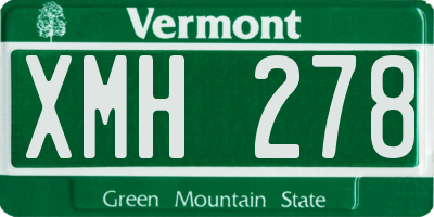 VT license plate XMH278