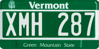 VT license plate XMH287