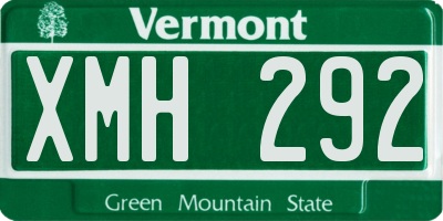 VT license plate XMH292