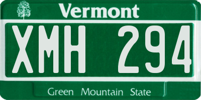 VT license plate XMH294