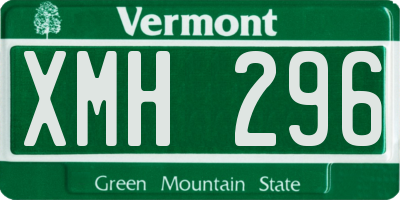 VT license plate XMH296