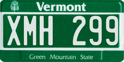 VT license plate XMH299