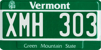 VT license plate XMH303