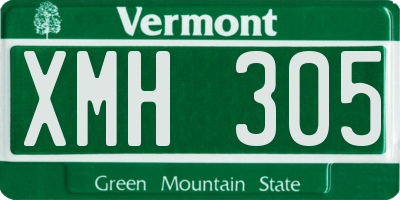 VT license plate XMH305
