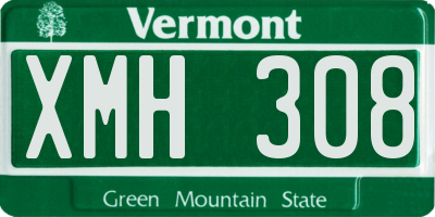 VT license plate XMH308