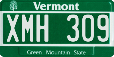 VT license plate XMH309