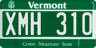 VT license plate XMH310