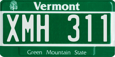 VT license plate XMH311