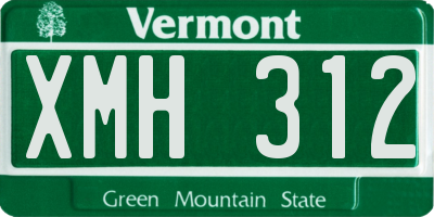 VT license plate XMH312