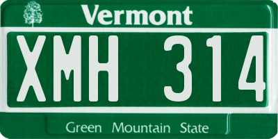 VT license plate XMH314