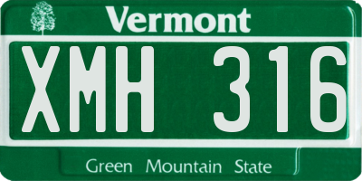 VT license plate XMH316