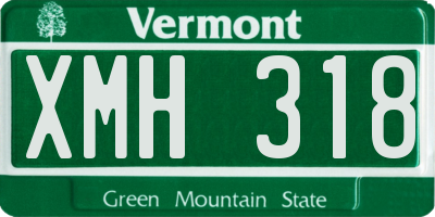 VT license plate XMH318