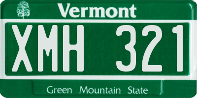VT license plate XMH321