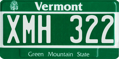 VT license plate XMH322