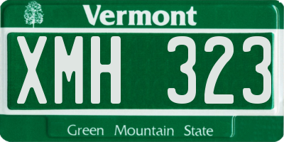 VT license plate XMH323