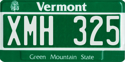 VT license plate XMH325