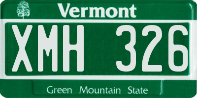 VT license plate XMH326