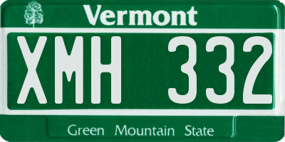 VT license plate XMH332