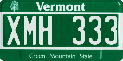 VT license plate XMH333