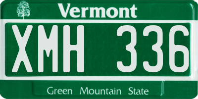 VT license plate XMH336
