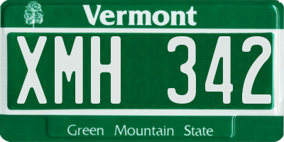 VT license plate XMH342