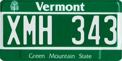 VT license plate XMH343