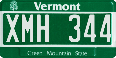 VT license plate XMH344