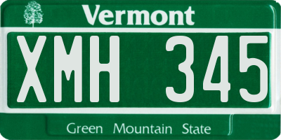 VT license plate XMH345