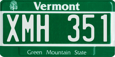 VT license plate XMH351