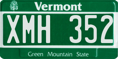 VT license plate XMH352