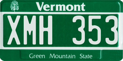 VT license plate XMH353