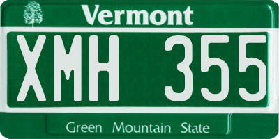 VT license plate XMH355