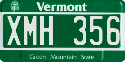 VT license plate XMH356
