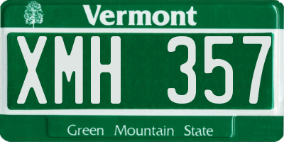VT license plate XMH357