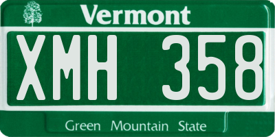 VT license plate XMH358