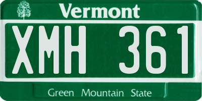 VT license plate XMH361