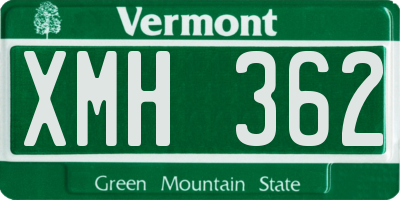 VT license plate XMH362