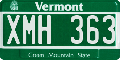 VT license plate XMH363