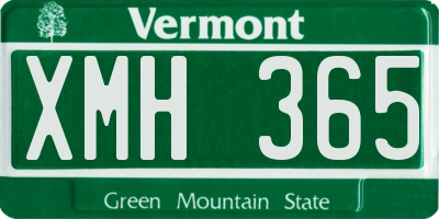 VT license plate XMH365
