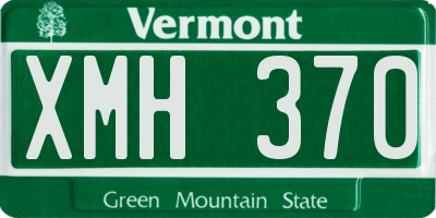 VT license plate XMH370