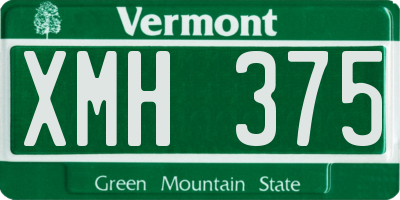 VT license plate XMH375